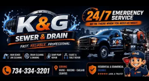 K&G SEWER&DRAIN logo